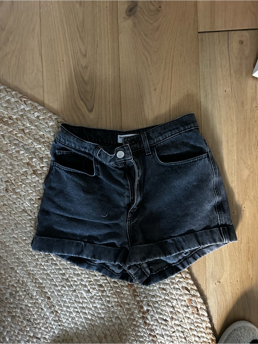 American Apparel High-Rise Black Denim Women’s Shorts